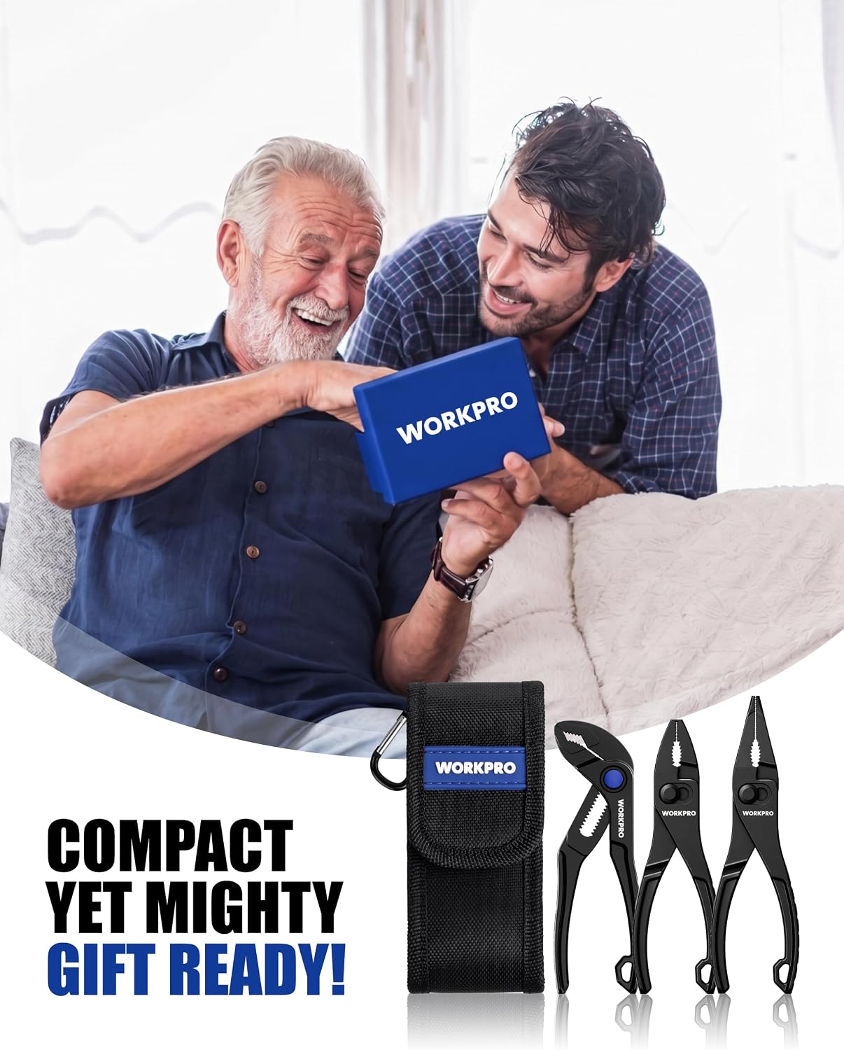 WORKPRO 3-Piece Mini Pliers Set with Pouch, Pocket Pliers, EDC Tool Gift