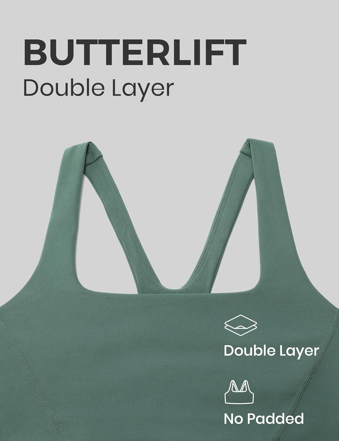 CRZ YOGA Butterlift Square Neck Sports Bras