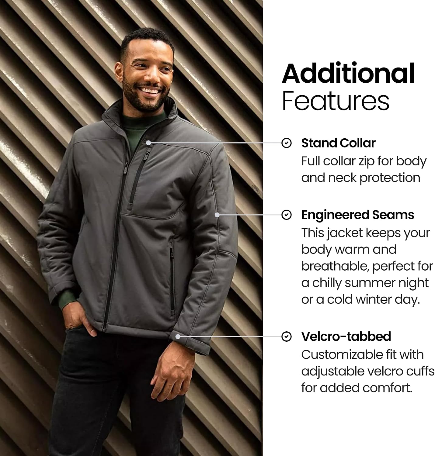 Weatherproof Men's Softshell Jacket – Wind & Water Resistant – Breathable, Lightweight Outdoor Coat