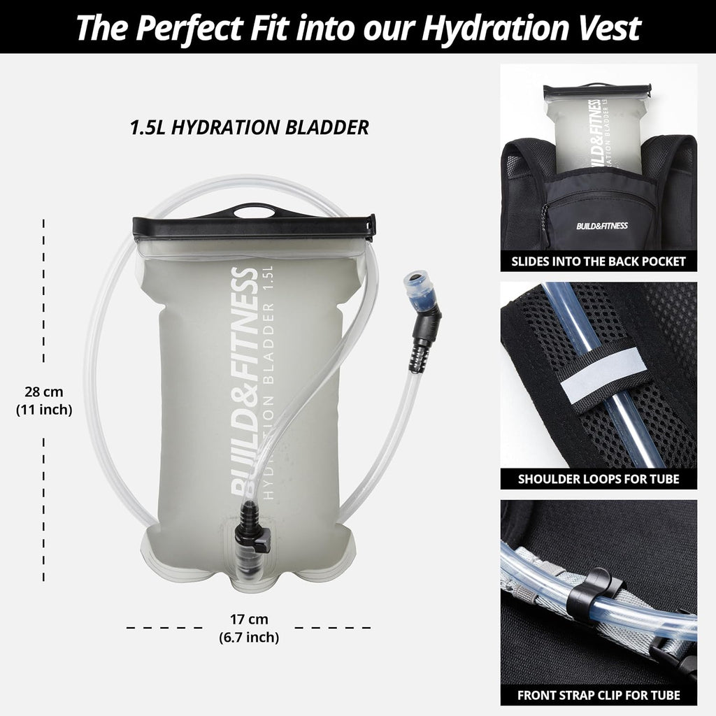 Running Hydration Vest for Women and Men. Reflective, 8 Pocket, Quick Dry, Water-Resistant, Breathable, Adjustable Backpack for Runs, Hiking, Cycling, Trails, Marathons