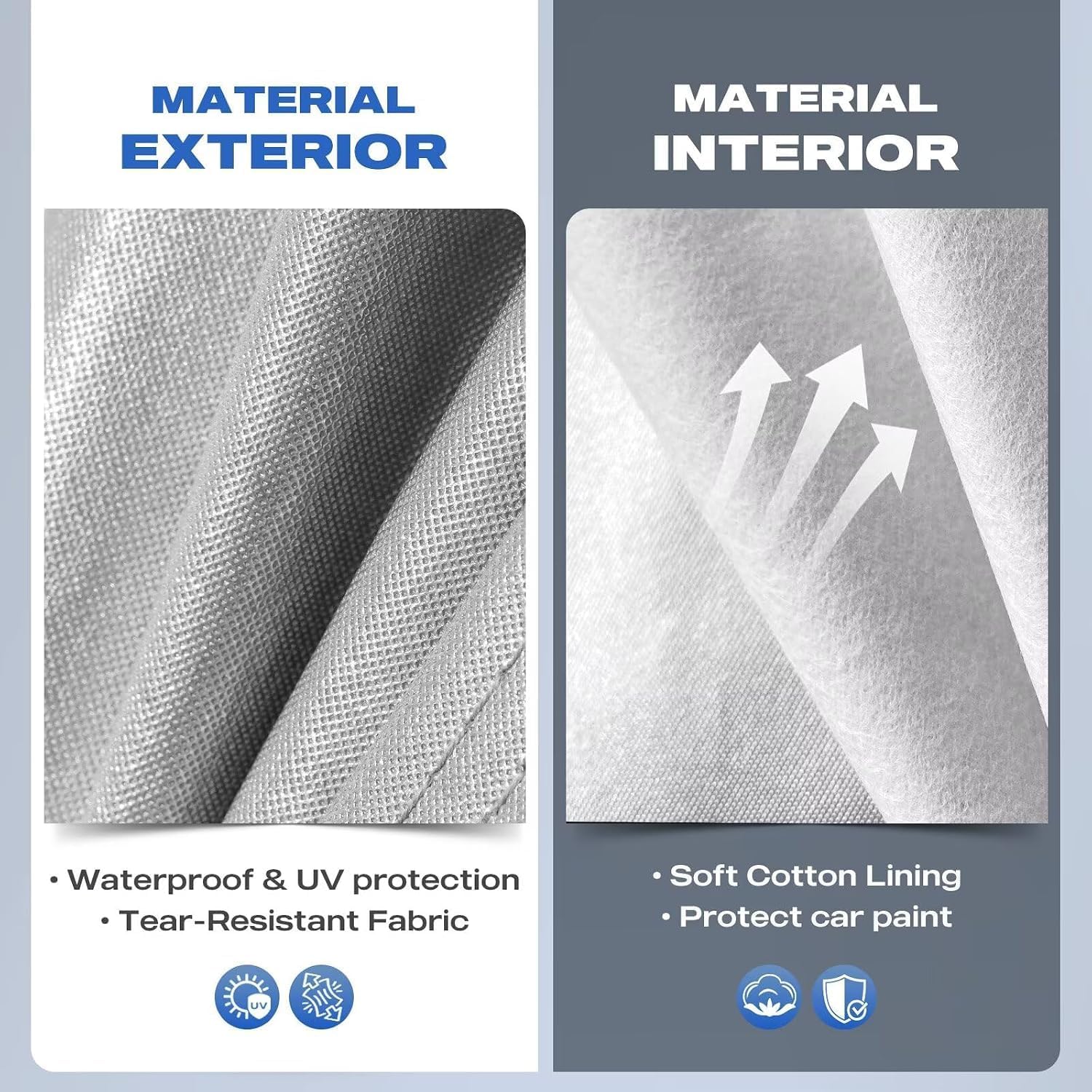 10 Layer SUV Car Cover Waterproof All Weather,100% Waterproof Outdoor SUV Car Covers Rain Snow UV Dust Protection. Custom Fit for BMW X3, Audi Q5,Jeep Wrangler, Chevy Equinox,etc Silver