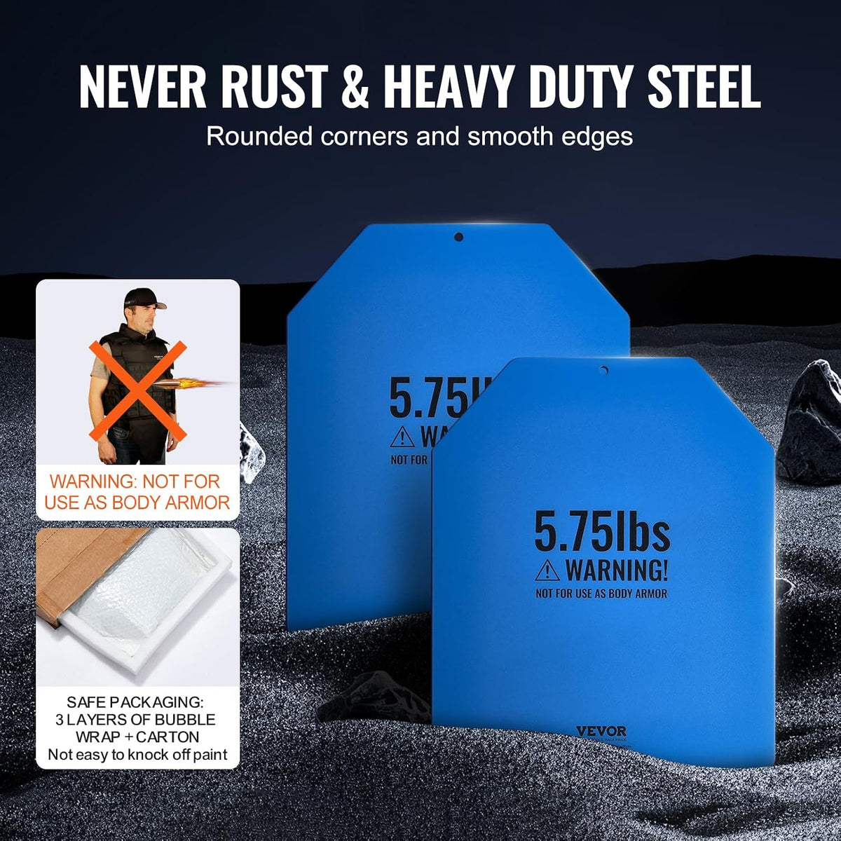 VEVOR Weight Vest Plates, 5.75 LB Pairs, Premium Steel Weighted plates, Contoured Ergonomic Fit – WODs, Additional Weight, for Strength Training, Running, Fitness, Heavy Workouts