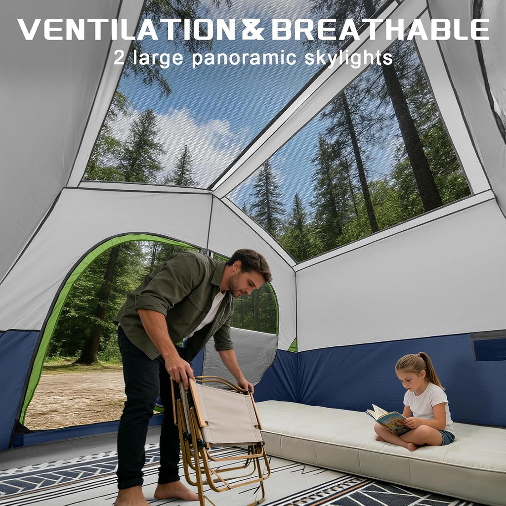 HG 6-8 Person Camping Tent Waterproof Family Cabin Tent for Camping