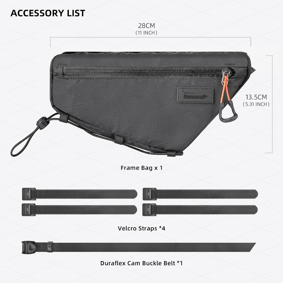 Rhinowalk Bicycle Front Frame Bag Waterproof Bicycle Bag 1.7L Cycling Accessories Nylon Pack Pouch for MTB Road Bike Cycling Commuting and Outdoor Adventures