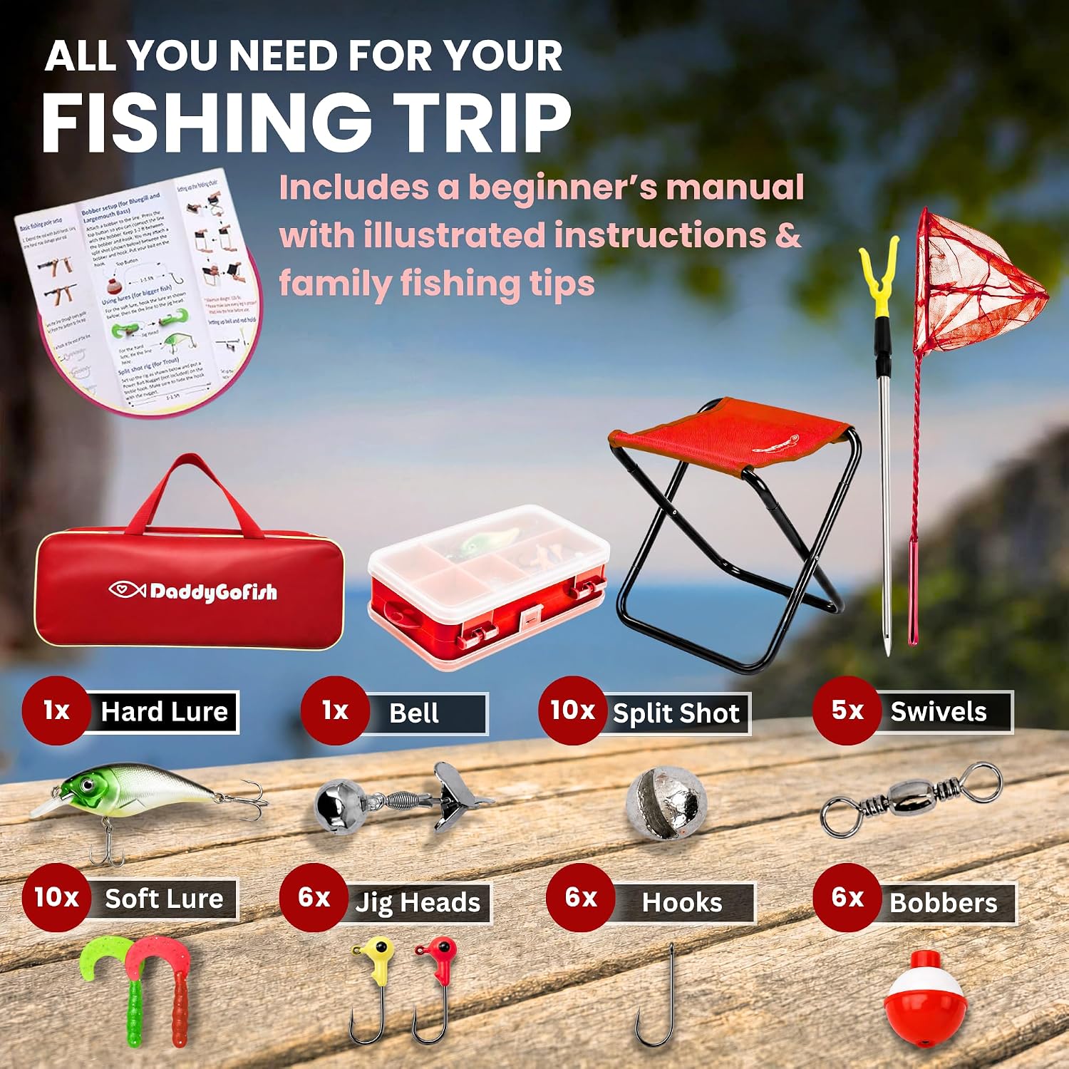 Kids Fishing Pole for Boys, Girls & Youth Age, Toddler Fishing Pole Set Kit