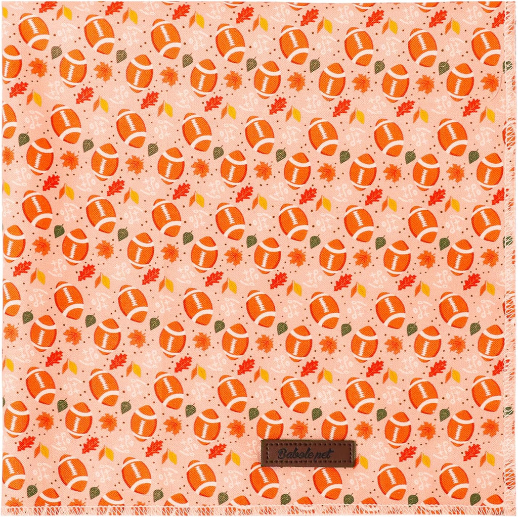 Fall Dog Bandanas Girl Boy American Football Cotton Washable Comfortable Triangle Dog Scarf Adjustable Pet Bib Kerchief for Small Medium Large Dogs L