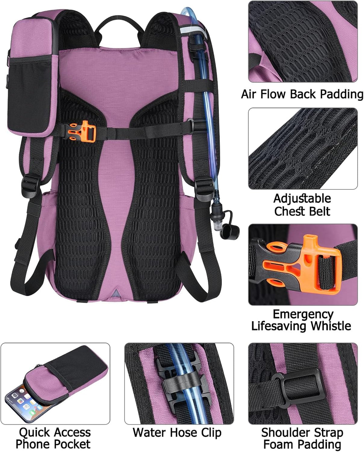 NOOLA 25L Hydration Hiking Backpack with 3L Water Bladder for Women and Men