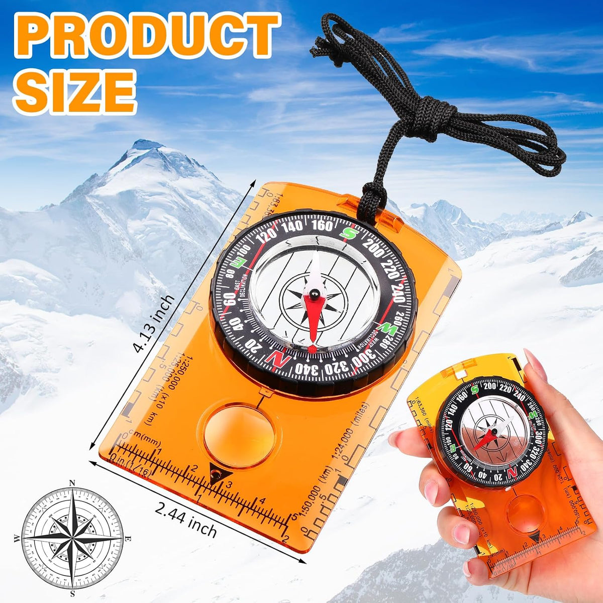Geiserailie Orienteering Compass Bulk Navigation Map Reading Compass for Kids Hiking and Survival Outdoor Exploring, Party Favor Toy