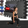 Gym Flooring for Home Gym, 18 PCS Anti-Slip Interlocking Foam Floor Tiles, 12.6"x12.6"x0.4" EVA Exercise Mats, Puzzle Floor Mat For Workout, Yoga, Kids Play Area, Treadmill, Garage