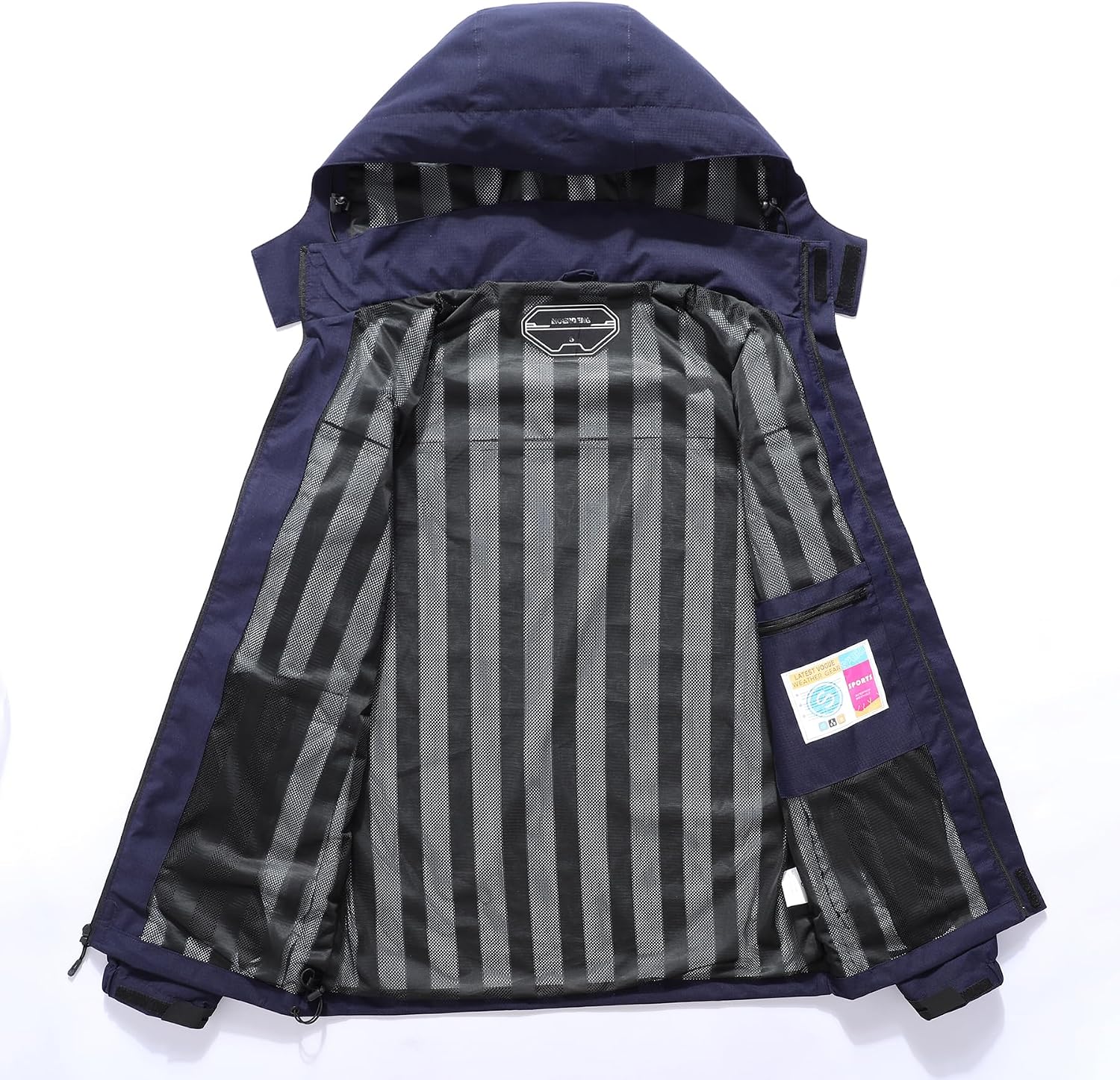 Outdoor Men's Waterproof Raincoat Windbreaker Lightweight Rain Jacket with Detachable Hood