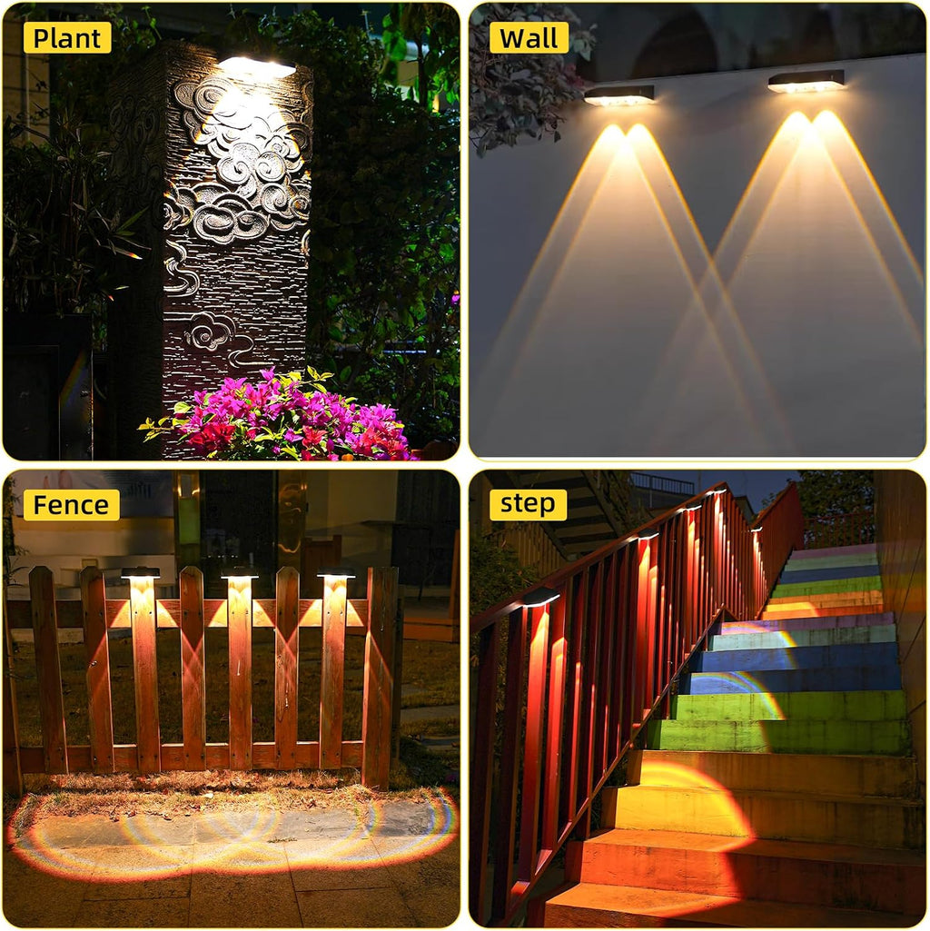 EGOBOO Outdoor Solar Lights for Fence, 12H Runtime, IP65 Waterproof, 6 Pack