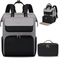 BERTASCHE Lunch Backpack for Women, 15.6 Inch Laptop Backpack with Insulated Cooler Lunch box, Nurse Backpack for Teacher Work Travel College Picnic,Black-Grey