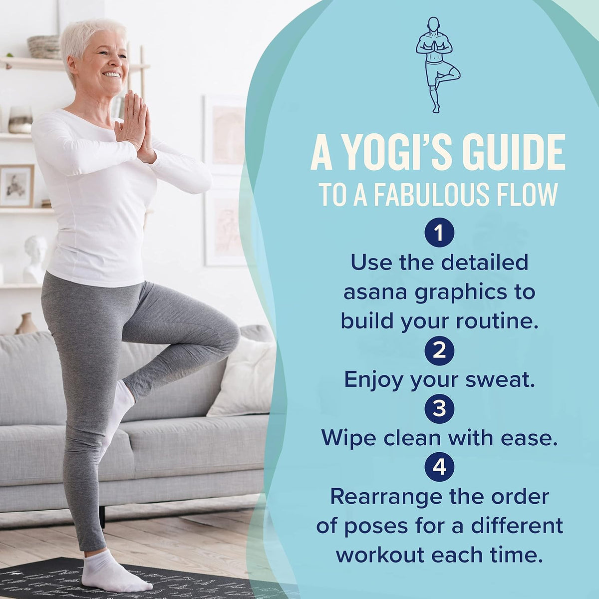 NewMe Fitness Thick Yoga Mat for Women and Men - 5mm Non Slip Pilates Mat