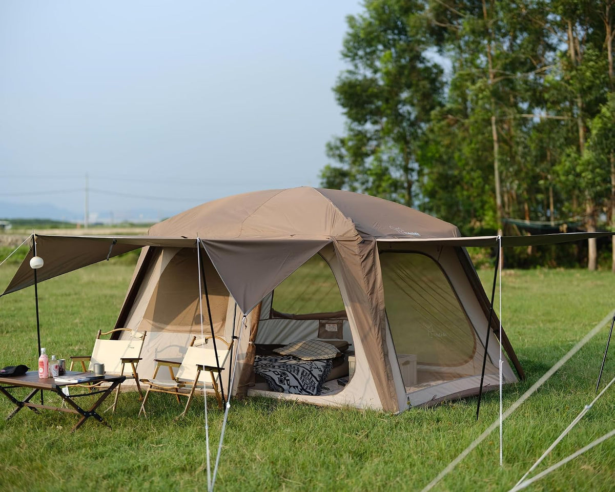 Vidalido 4-6 Person Camping Tent with 3 Door 2 Room Waterproof