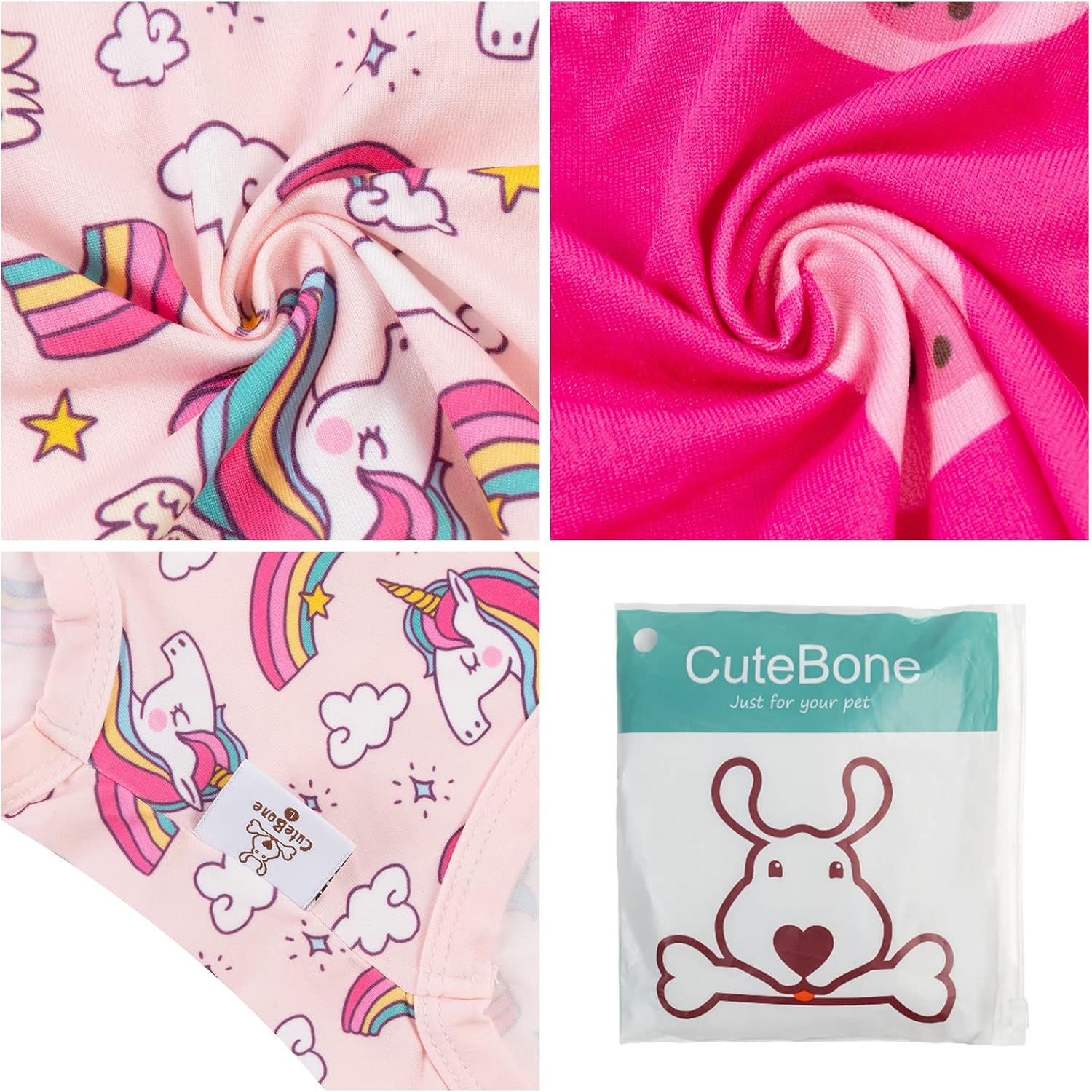 CuteBone Dog Shirts 2-Pack Soft Pet Clothes Breathable Summer Vest for Small Puppy and Stretchy Cat Apparel