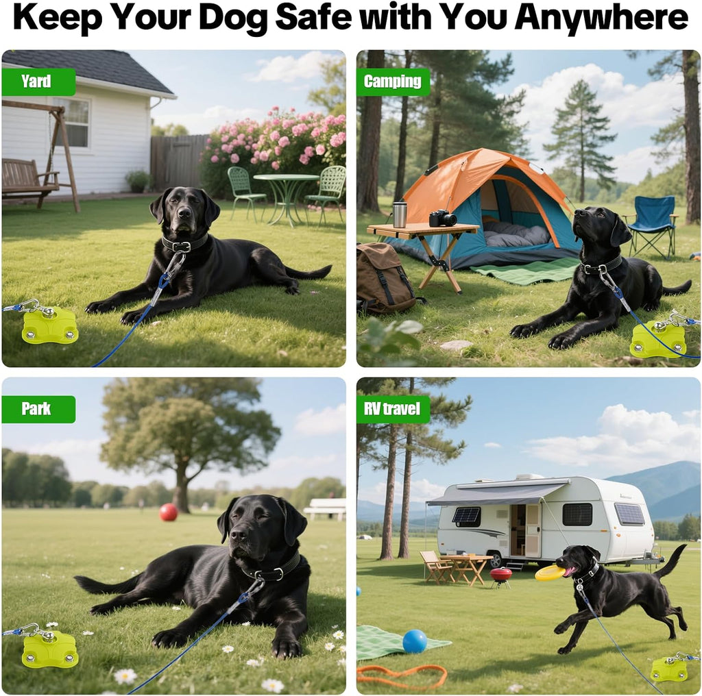 Dog Stakes for Outside & Yard - Heavy Duty Dog Tie Out Stake with 20FT Cable, 720° Anti-Tangle System & Locking Carabiners - Camping Composite Materials Ground Anchor(Dog Stake + 20ft Cable)