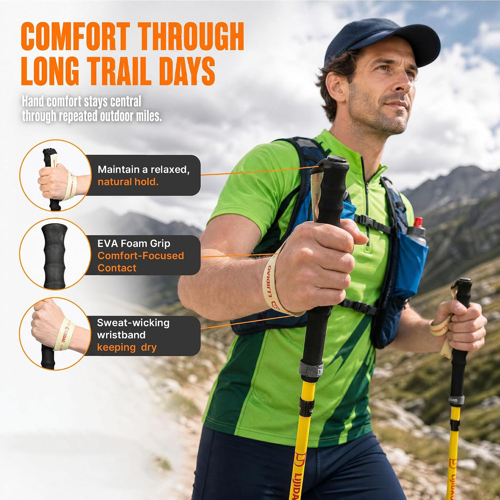 Carbon Fiber Hiking Poles Collapsible Lightweight，2 Pack