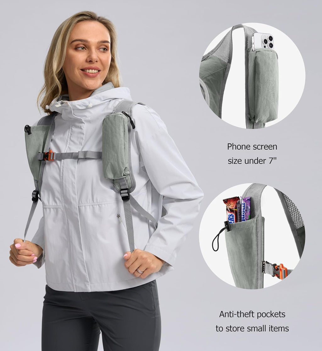 Uselike 10L Small Hiking Backpack Travel Daypack Lightweight Packable Back Pack for Women Men(Light Grey)