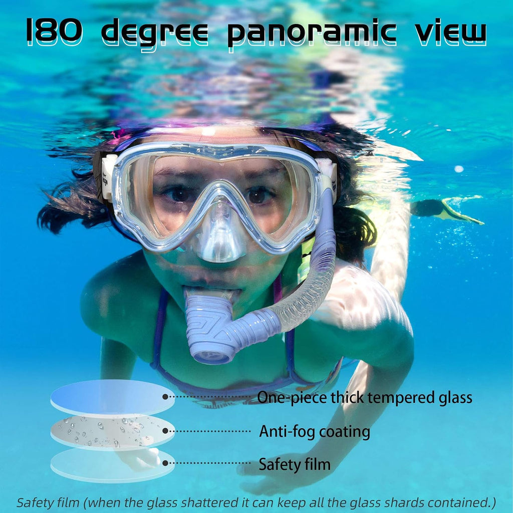 Seago Kids Swim Goggles with Nose Cover Anti-Fog Swimming Mask Youth 5-15