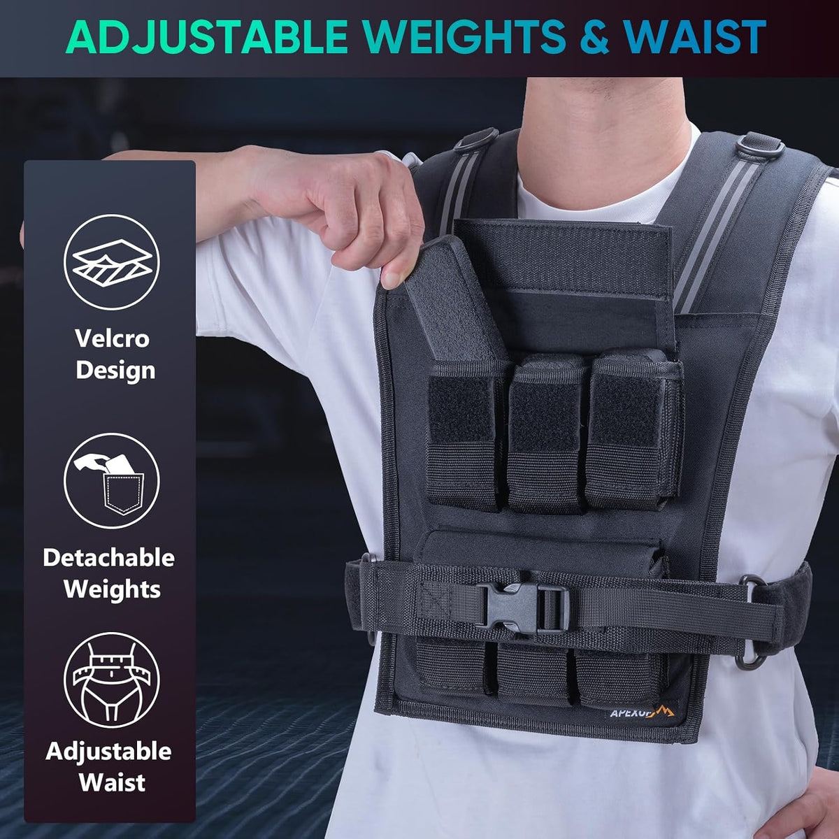 APEXUP Weighted Vest Men, Adjustable Weight Vest for Running