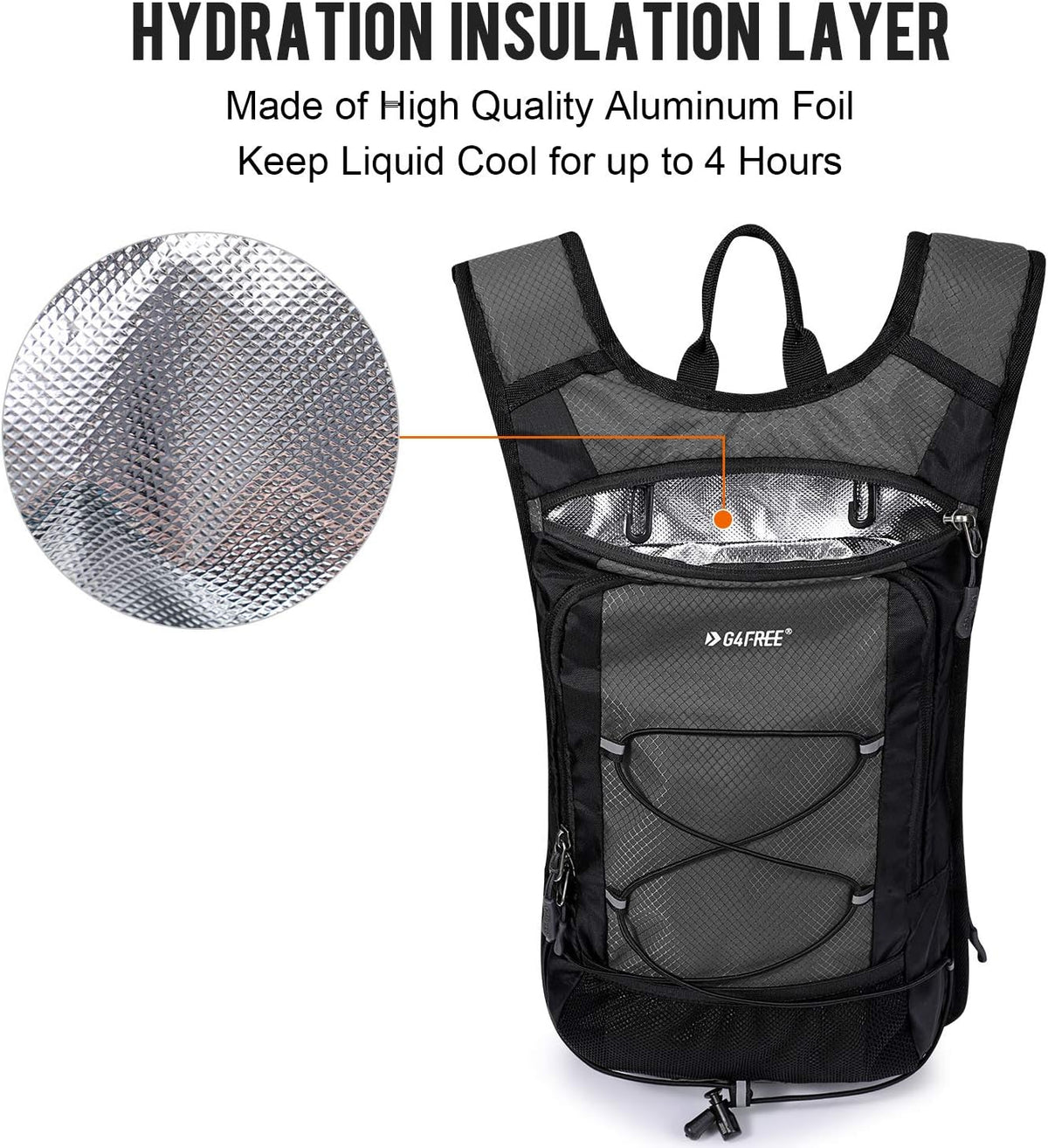 G4Free Hydration Backpack Pack with 2L BPA Free Bladder for Outdoor