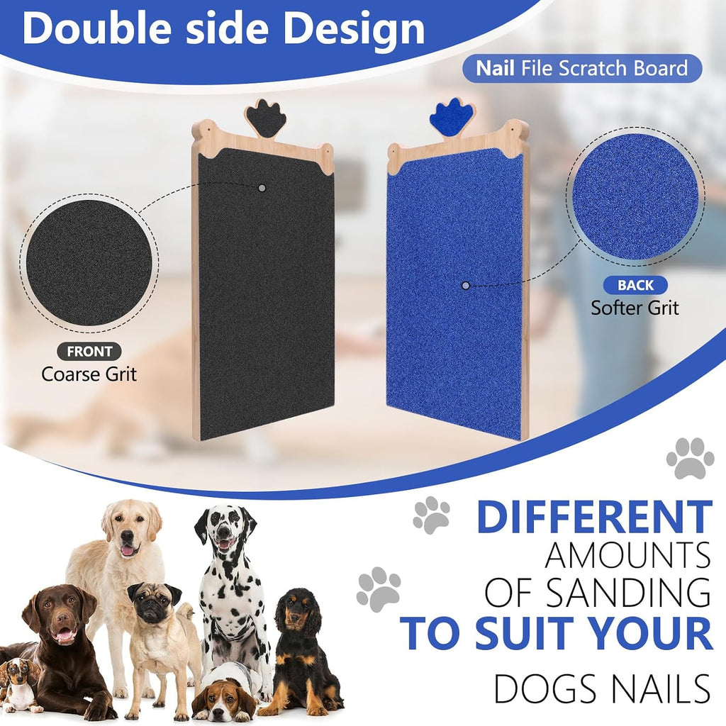 Double-Sided Dog Scratch Board Set with Mini Nail File