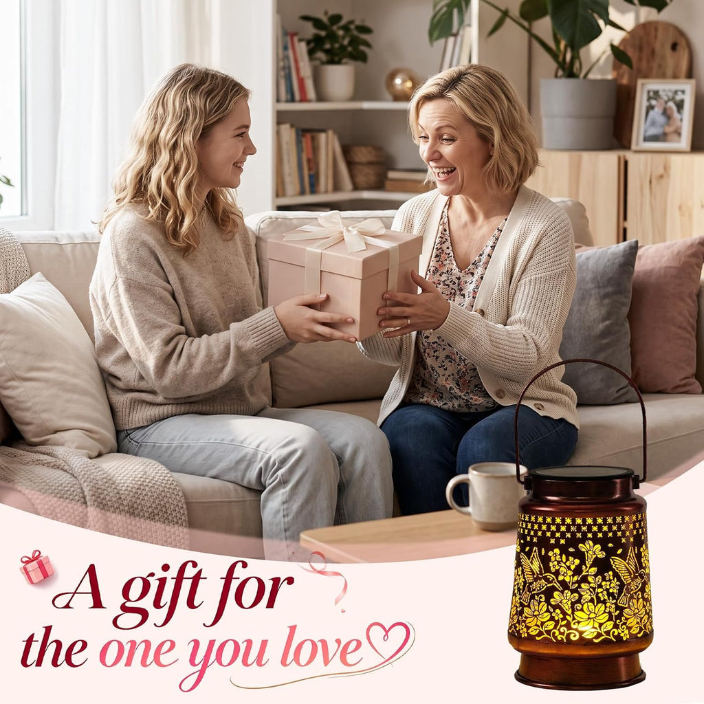 Homemory Gifts for Women, Solar Hummingbird Lanterns Outdoor Lights