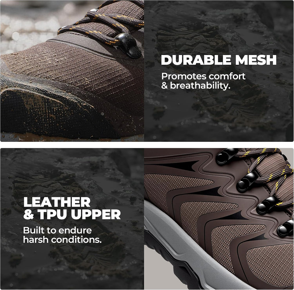 NORTIV 8 Men's Waterproof PRO Hiking Boots Outdoor Lightweight Non-Slip Arch Support Trekking Camping Ankle Boots Armadillo Update