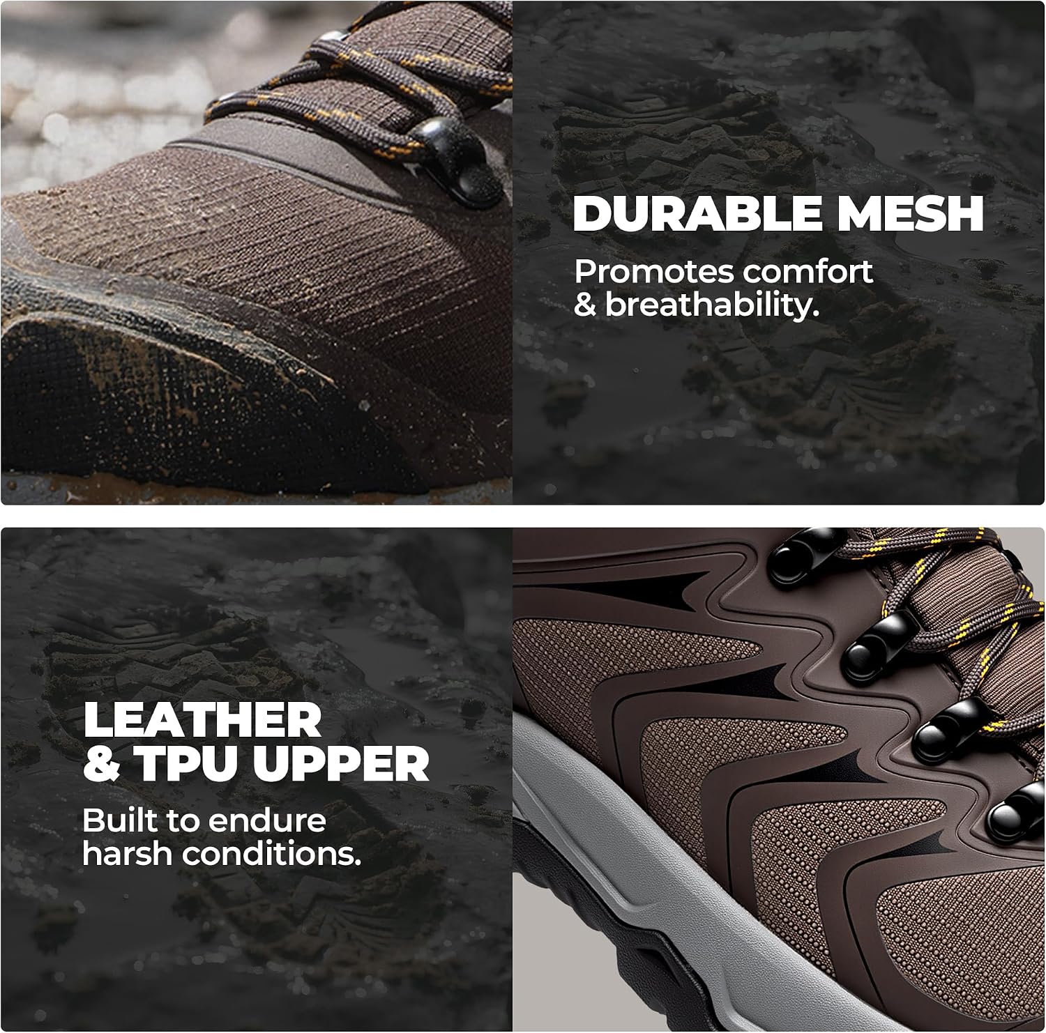 NORTIV 8 Men's Waterproof PRO Hiking Boots Outdoor Lightweight Non-Slip Arch Support Trekking Camping Ankle Boots Armadillo Update