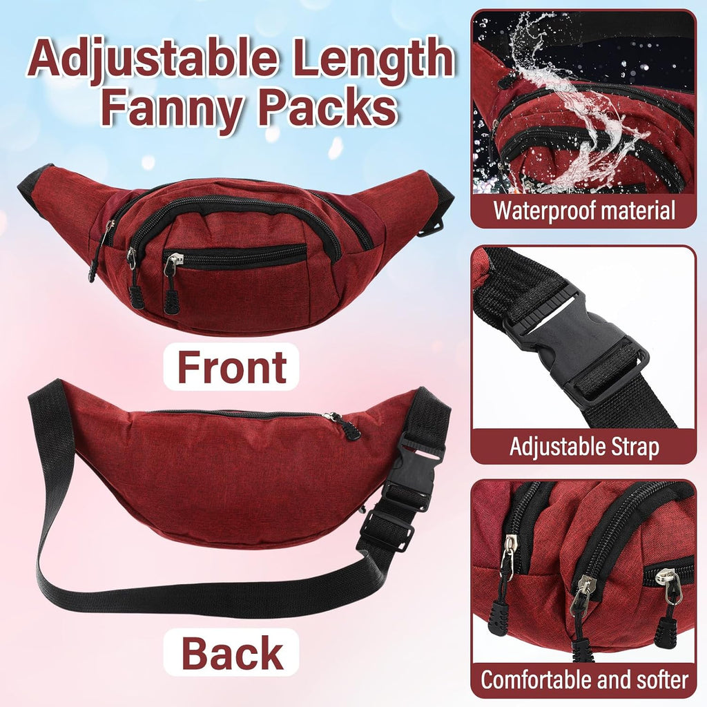 Kajaia 14 Pcs Fanny Pack Bulk Waterproof Waist,Classic Style,Mixed Color
