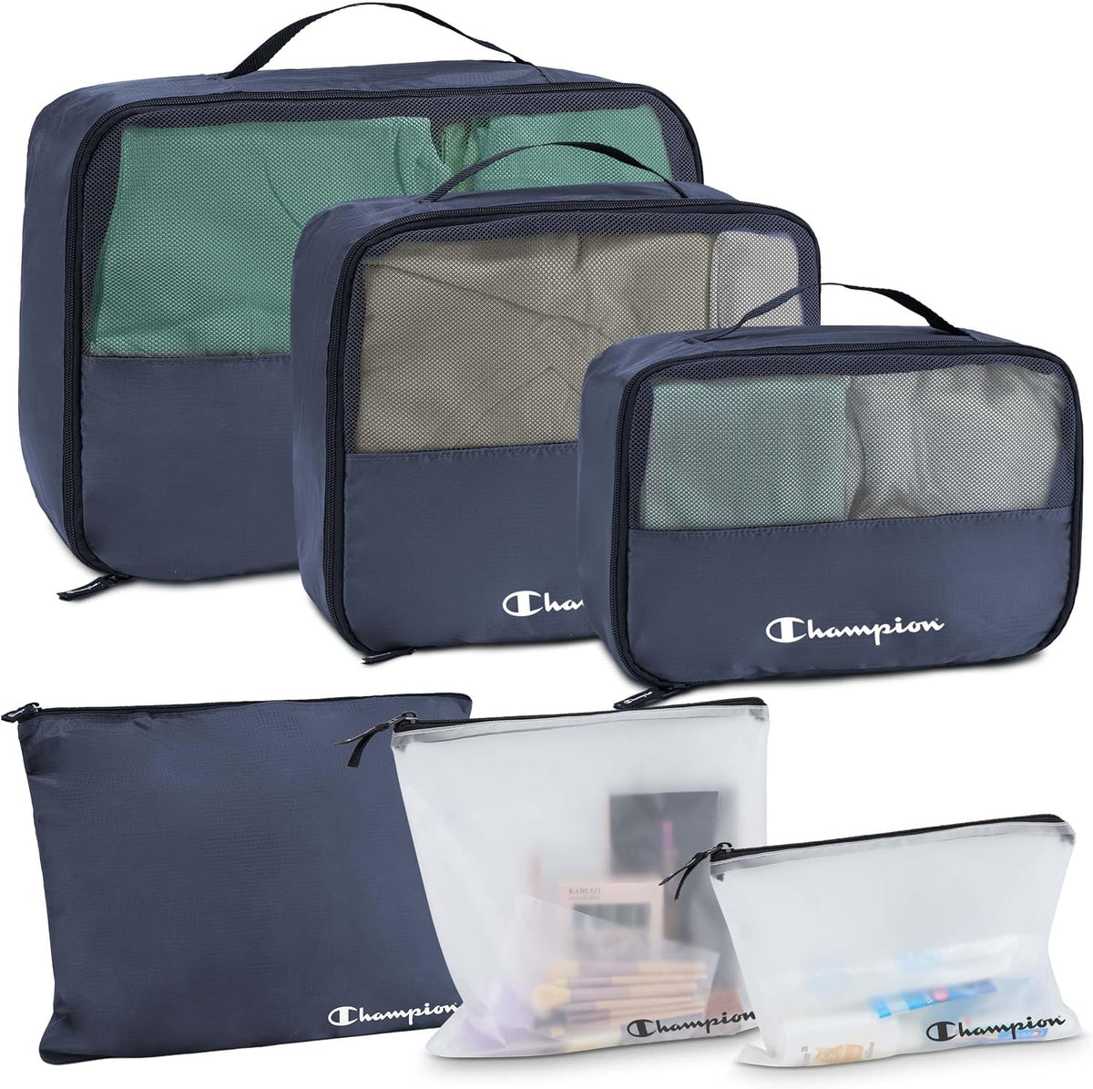 Champion Packing Cubes for Travel - 6 Piece Organizer Set, Carry-On Ready