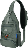 WATERFLY Packable Small Crossbody Sling Backpack Shoulder Chest Bag Daypack for Hiking Traveling Grey