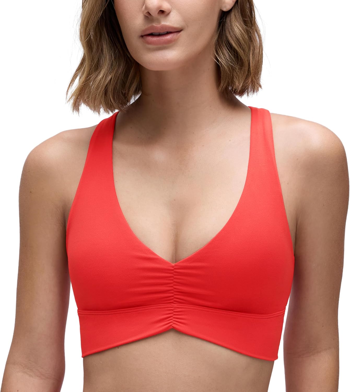 CRZ YOGA Butterluxe Ruched V Neck Sports Bra