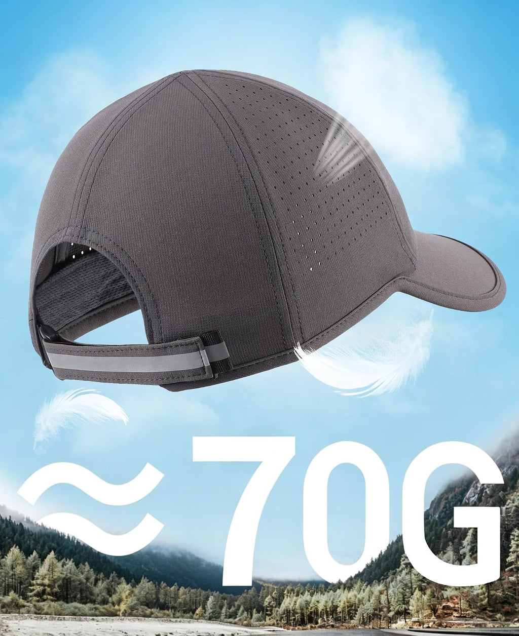 Home Prefer UPF50 Sun Hat for Men Women Reflective Water Repellent Quick Dry Baseball Cap Golf Running Outdoor Sport Hat