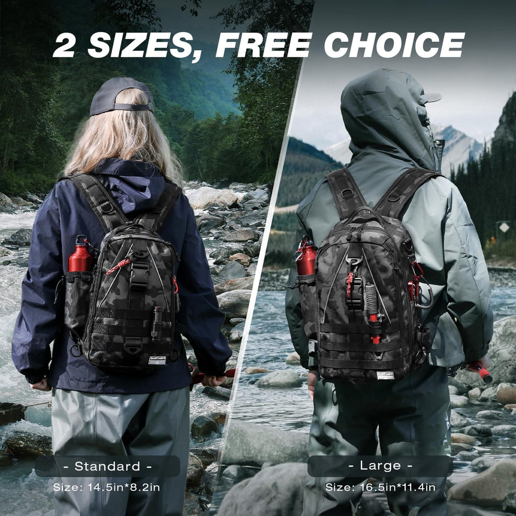 Ghosthorn Fishing Backpack with Rod Holder, Tackle Storage Bag Lightweight