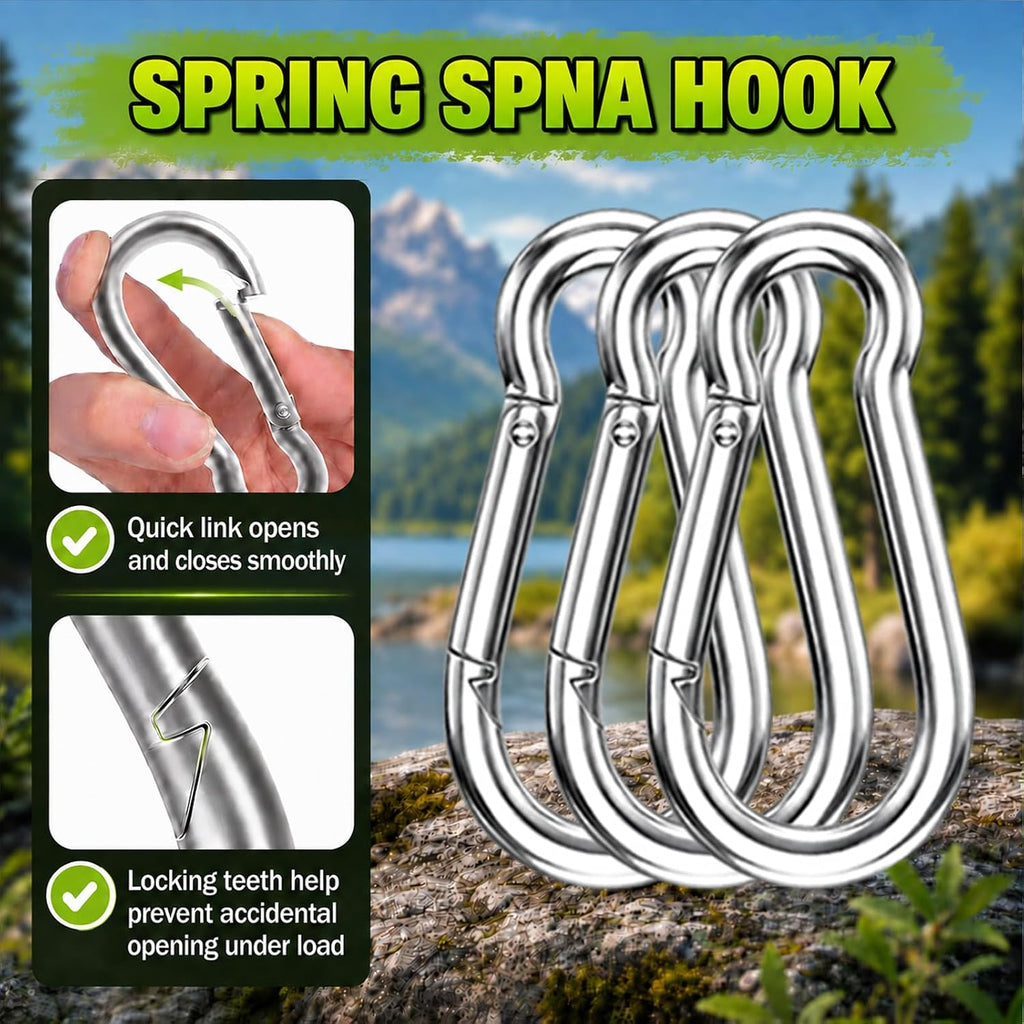 50PCS Carabiner Clip,Heavy Duty Spring Snap Hook,2IN(M5)