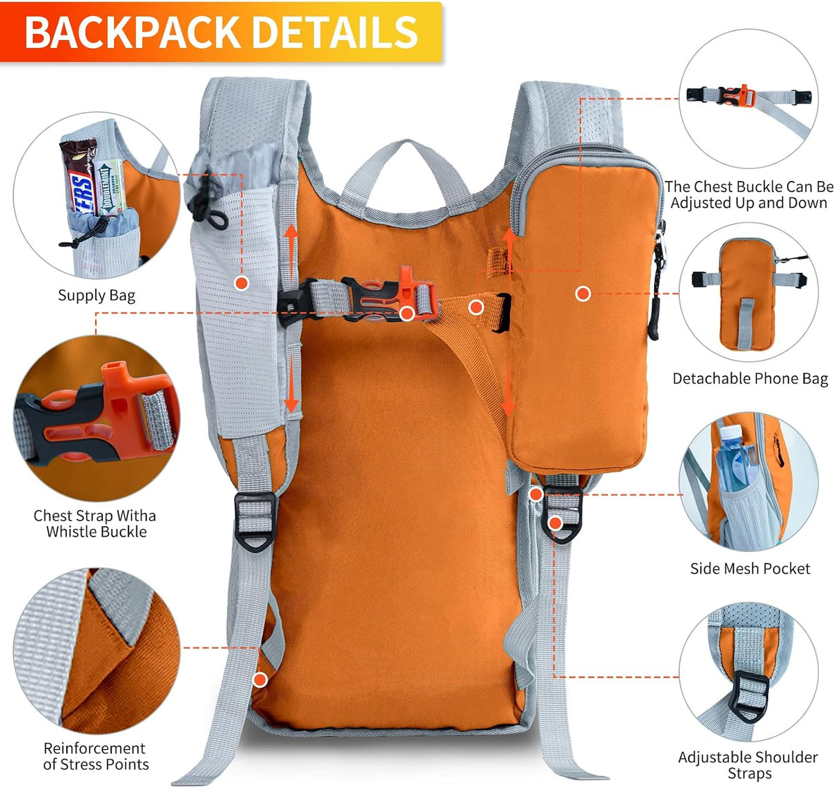 Small Hiking Backpack Packable Lightweight for Women Men