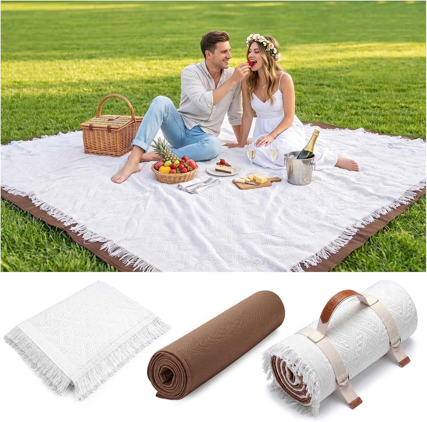2 In 1 Extra Large Picnic Blanket Beach Mat Rug Registry Wedding Search by Name Registry Must Have Items Newlyweds Newly Wed Married Couple Gifts Bridal Husband Wife Men Women Mr Mrs Anniversary
