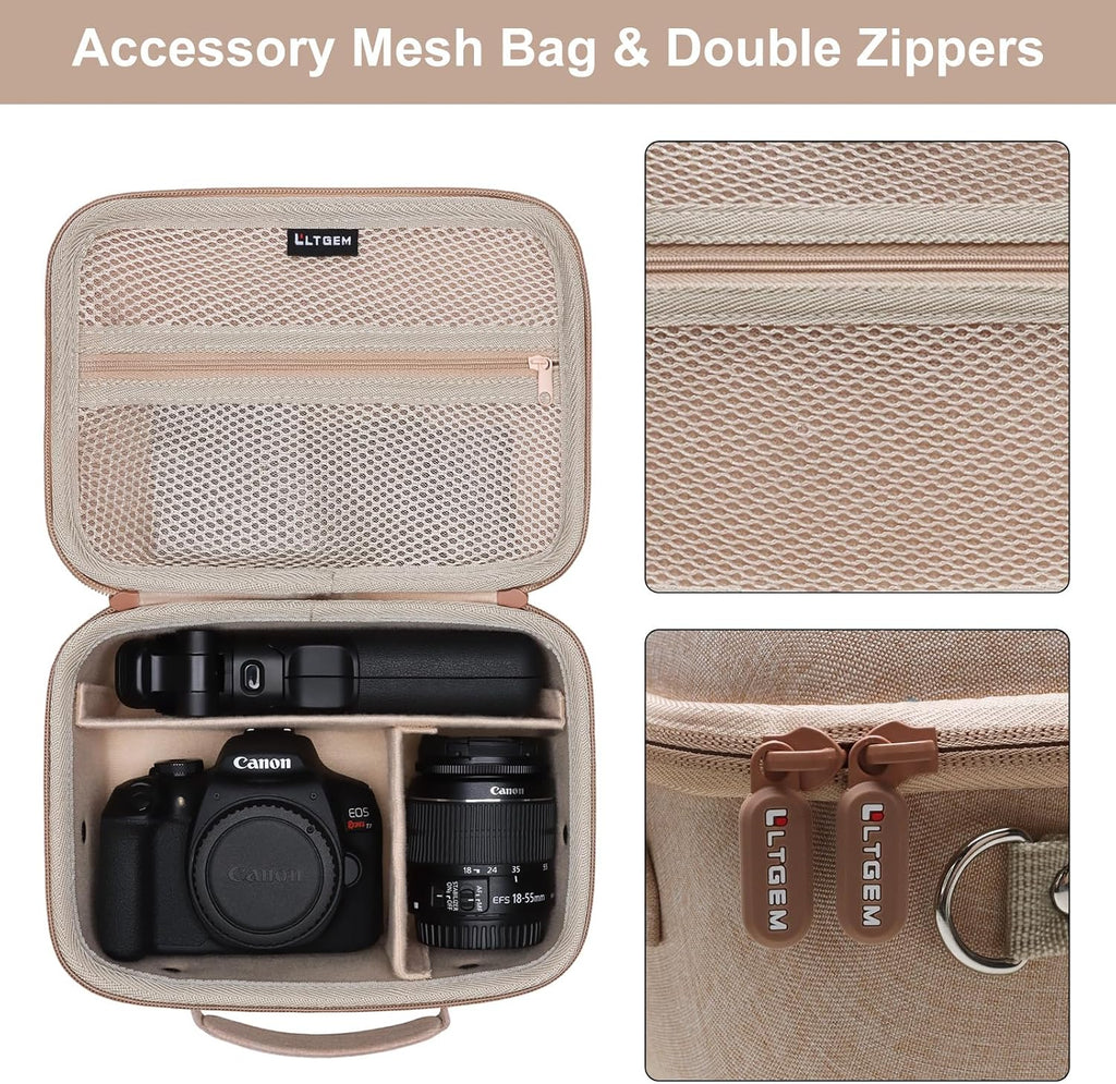 Small Camera Case Bag for Canon EOS Rebel T7/R50//R100 DSLR Camera Beige