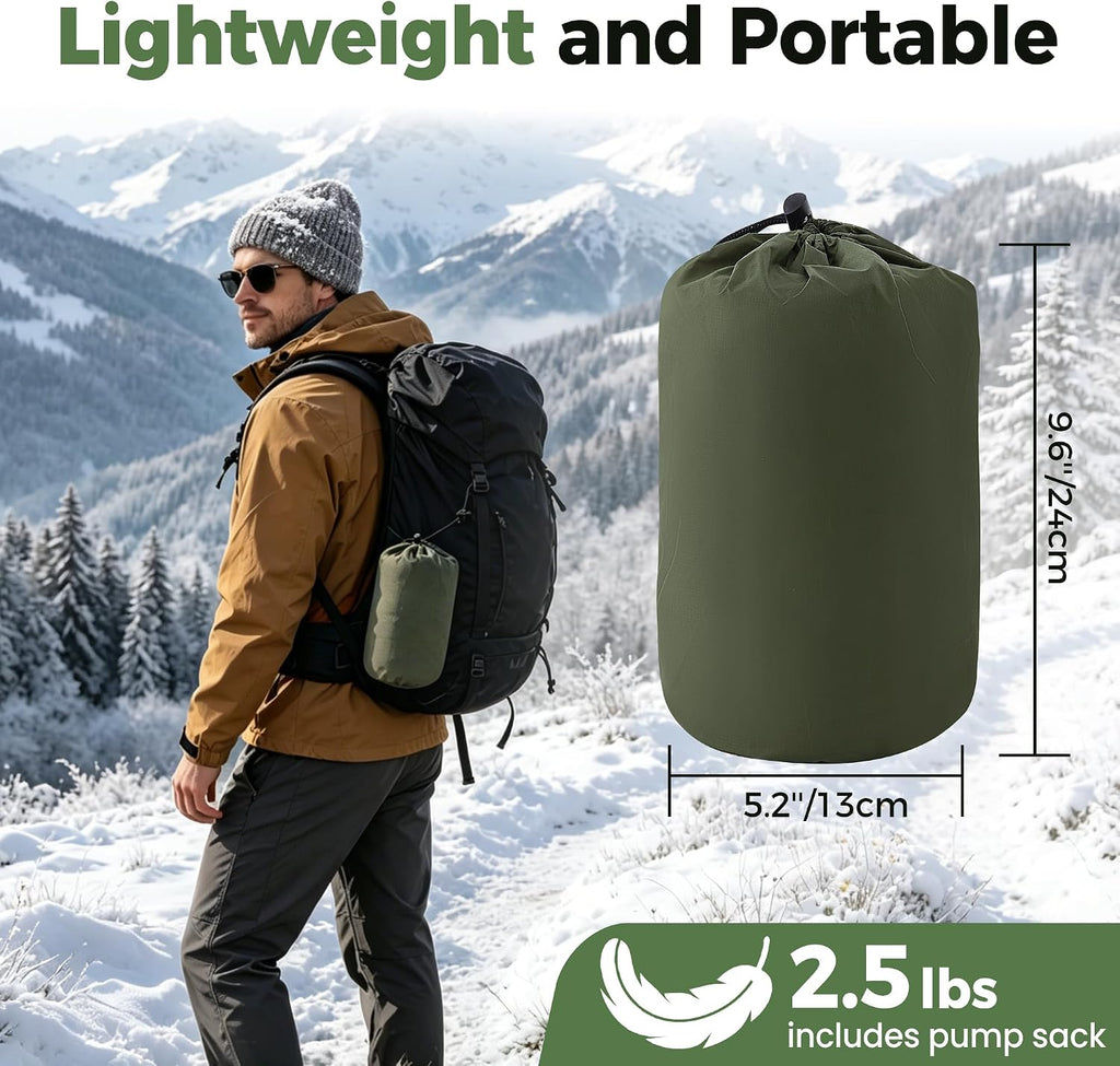 Lamberia 9.0 R Value Self Inflating Sleeping Pad, 5" Thick Camping Bed