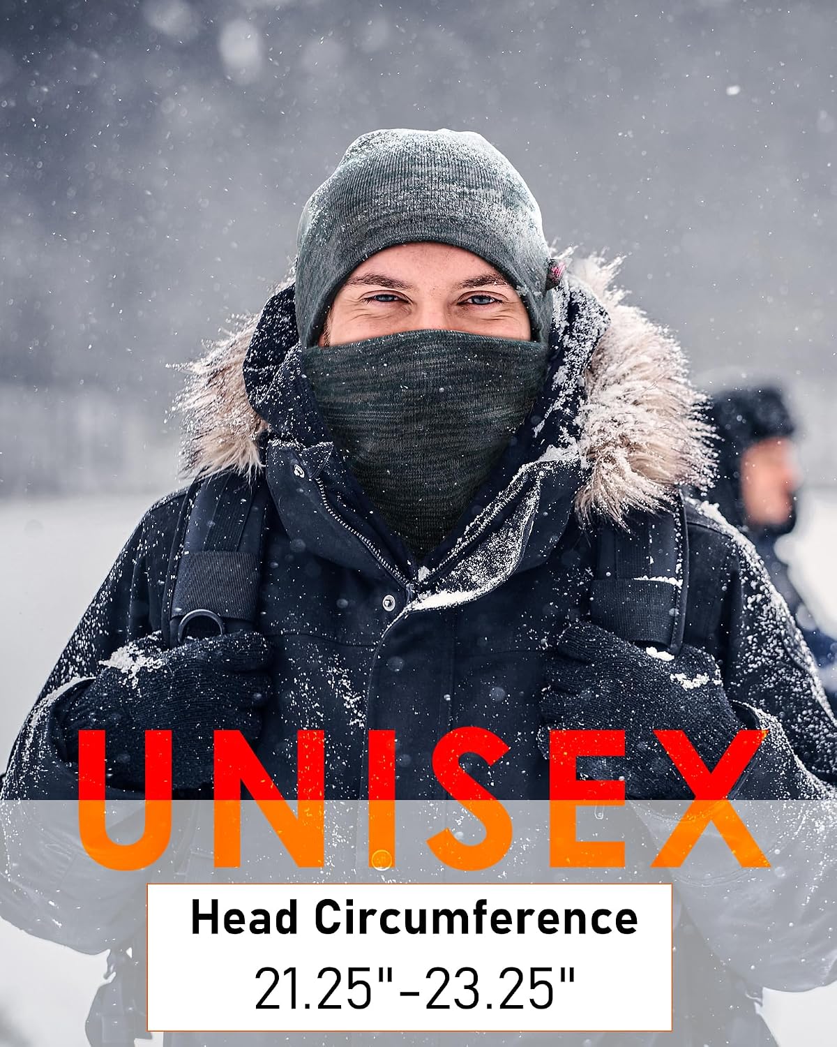Winter Beanie Hat Scarf Set for Men Women Fleece Lined Warm Windproof Ski