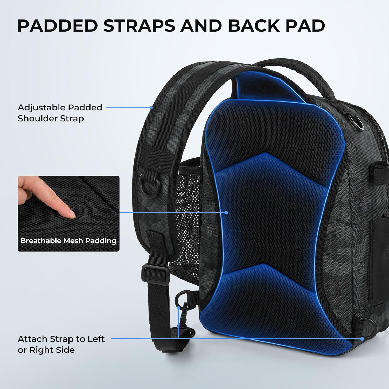KastKing BaitSpace Fishing Sling Bag, Fishing Backpack with Rod Holder