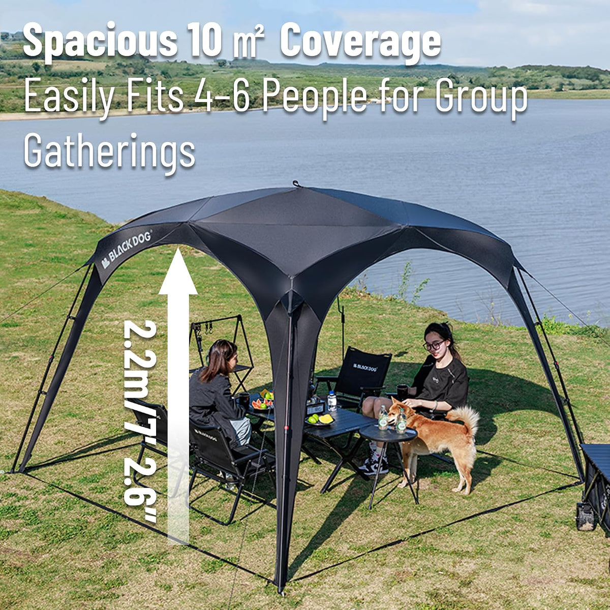 Blackdog 4-6 Person Camping Canopy Tent, Easy Set up Instant Pop up Tents