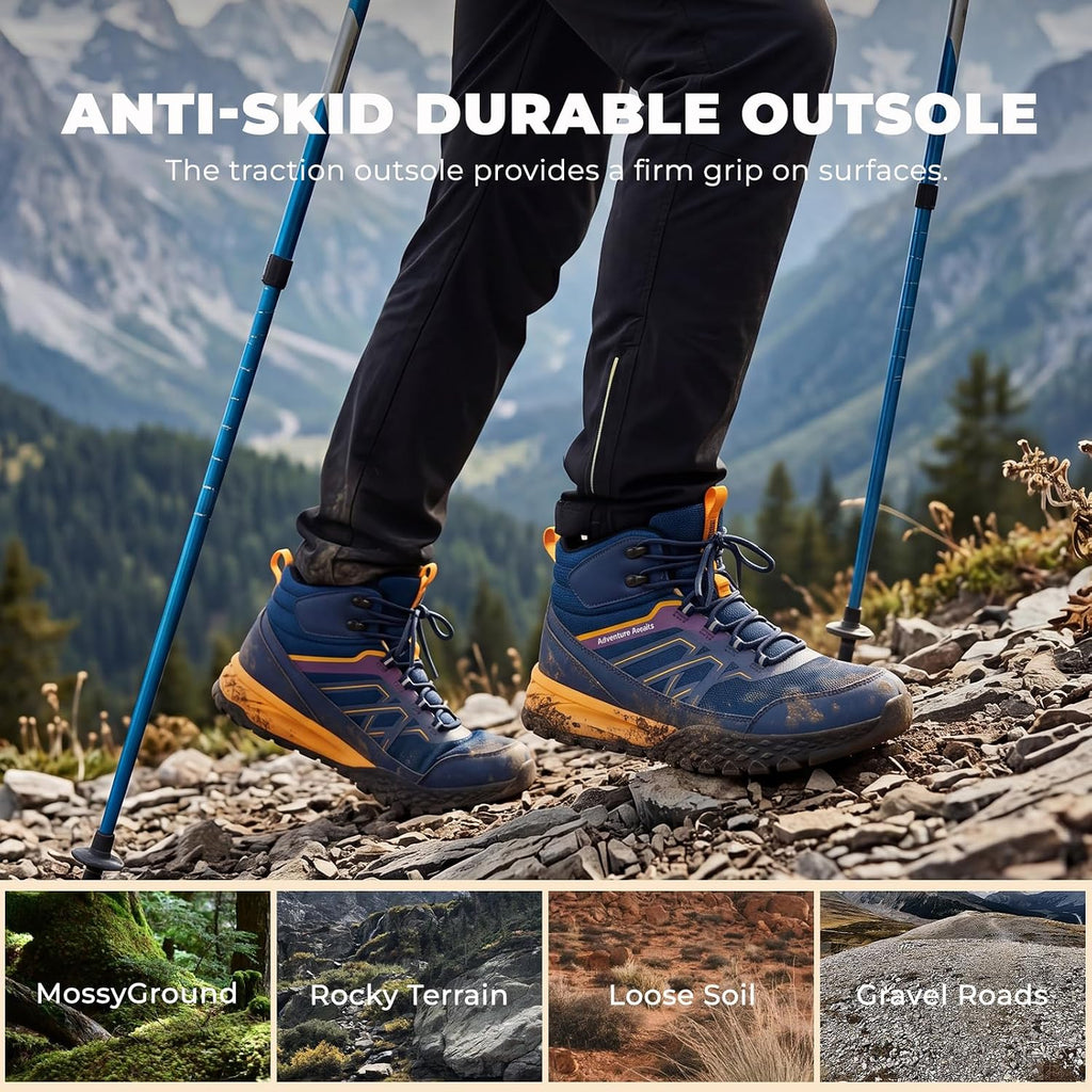 Men's Waterproof Hiking Boots - Trekking Shoes for Men, Outdoor Camping Mountaineering Backpacking Boots, All Terrain Hiking Trail Shoes