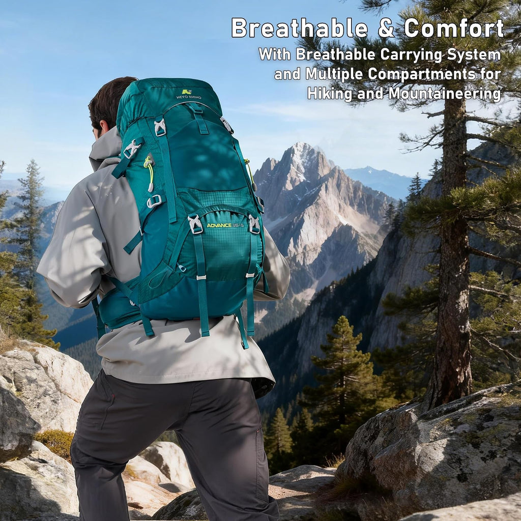 N NEVO RHINO 40L Internal Frame Hiking Backpack with Rain Cover