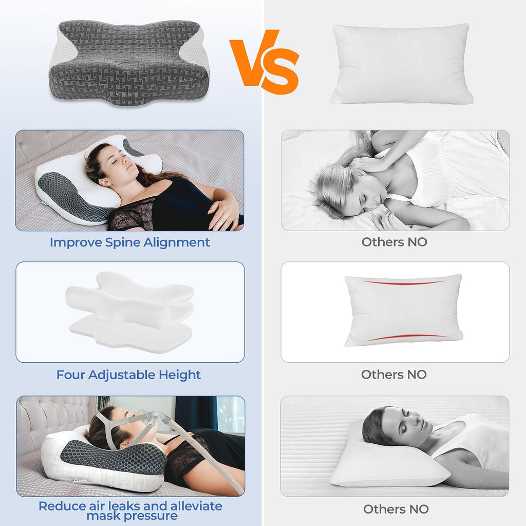Elviros 2 Pack CPAP Pillow for Side Back and Stomach Sleepers