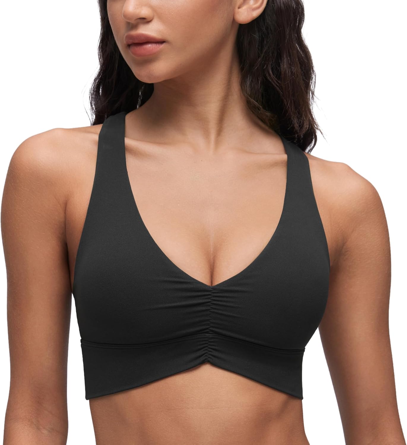 CRZ YOGA Butterluxe Ruched V Neck Sports Bra