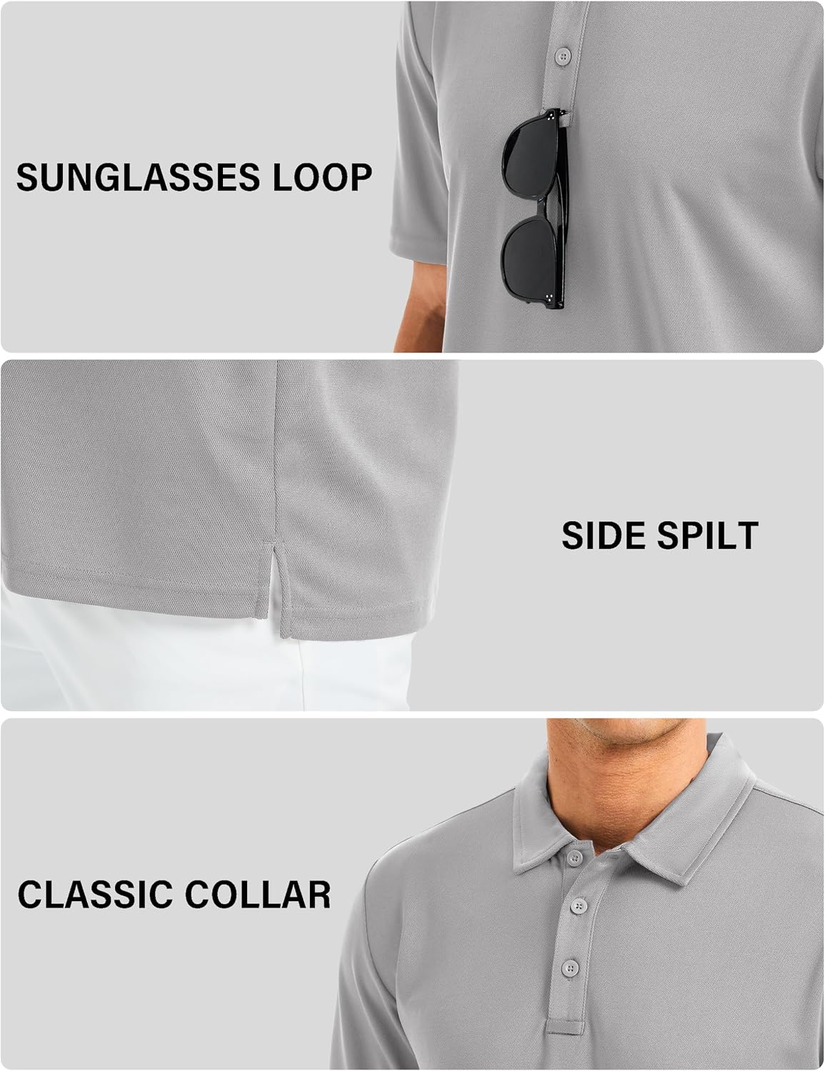 MAGCOMSEN Men's Polo Shirts Short Sleeve Golf Quick Dry Collared Moisture Wicking Athletic Performance Polos