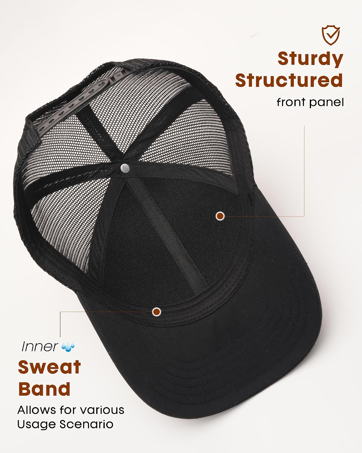 FURTALK Mens Trucker Hat Structured Mesh Baseball Cap Adjustable Classic
