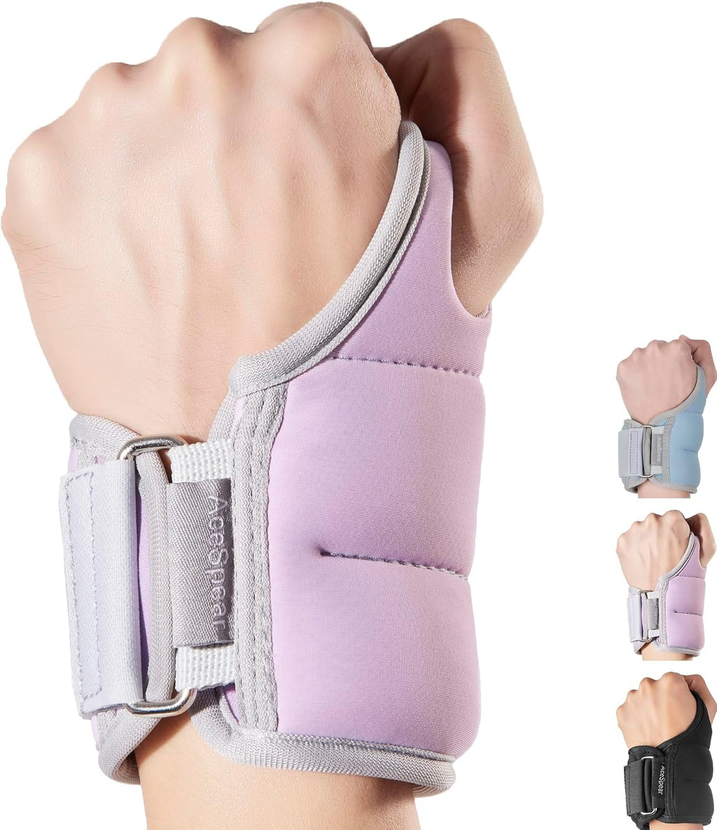 AceSpear Wrist Weights with Thumb Loops Lock for Men Women 1lb*2 2lbs*2 3lbs*2 Ankle Weights Weighted Gloves for Running Strength Training Walking Exercises